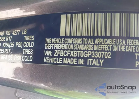 2016 Fiat 500X Easy from USA, damaged, VIN ZFBCFXBT0GP330702